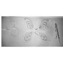 kit asa tiara varinha borboleta led fantasia carnaval branca