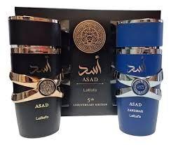 Kit Asad 5th Lattafa Asad Black e Asad Zanzibar 100ml Edição Especial de 5 anos