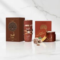 Kit Asad Perfume Árabe Bourbon 100ml Creme Hidratante Pasta Bourbon 200ML