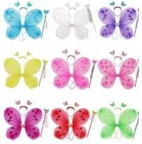 Kit Asas Borboleta LED c/ Varinha - Cores Sortidas