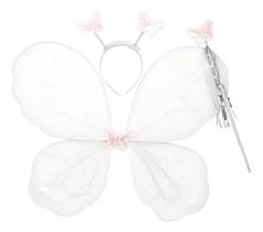 Kit Asas Fada Borboleta Fantasia Infantil Tiara E Varinha