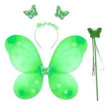 Kit Asas Fada Borboleta Fantasia Infantil Tiara E Varinha