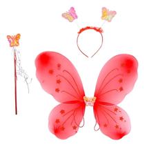 Kit Asas Fada Borboleta Fantasia Infantil Tiara E Varinha Kit Asas Fada Borboleta Fantasia Infantil Tiara E Varinha