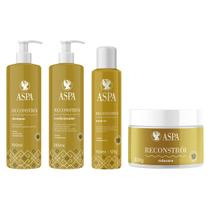 Kit Aspa Shampoo Condicionador Leave-In Máscara Reconstrutor