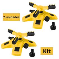 Kit Aspersor De Cobertura Grande Patio Giratorio 3 Ponta Base Irrigar Molhar Regar Kit Aspersor De Cobertura Grande Patio Giratorio 3 Ponta Base Irrigar Molhar Regar