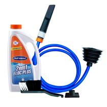 Kit Aspirador Aquático + 2 em1 Floc Plus da Hidroazul