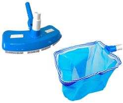 Kit Aspirador Asa Delta Escova Peneira Pelicano Cata Folhas Metálica Acessório Limpeza Piscina - Netuno
