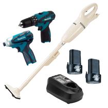 Kit Aspirador CL100DZ e Parafusadeira TD090DZ Makita e 2 Baterias e Carregador