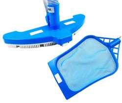 Kit Aspirador Com 3 Rodas Escova Peneira Cata Folhas Acessório Limpeza Piscina - Netuno