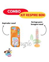 Kit Aspirador Nasal Respire Bem Lolly 2 Formatos de Bico 0+ meses + Seringa para Lavagem Nasal