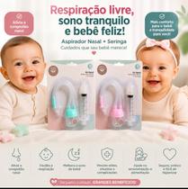 Kit Aspirador Nasal Seringa Infantil 10ml Para Bebê Limpa Nariz Higiene Nasal Suave cor1 SERINGA 1 ASPIRADOR Kit Aspirador Nasal Seringa Infantil 10ml Para Bebê Limpa Nariz Higiene Nasal Suave cor1 SERINGA 1 ASPIRADOR