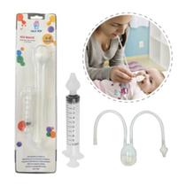 Kit Aspirador Sucção e Seringa Lavador Nasal Catarro +4meses
