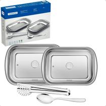 Kit Assadeira Assar Servir Cosmos Inox 4 Peças tramontina