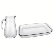 Kit Assadeira Marinex 2,2L e Jarra Bar 1,5L Vidro Temperado