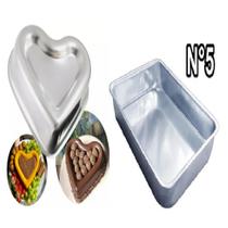Kit Assadeira Retangular Grande e Alta 44cm + Forma de Bolo Coração Ballerine 26cm Alumínio Grosso