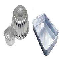 Kit Assadeiras Forma Retangular Alta + Forma de Bolo de Flor Forma Suiça em Alumínio Polido 2 Pçs
