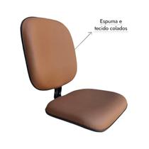 Kit Assento e Encosto para Cadeira Diretor com Lâmina tecido Courvim Sintético cor Marrom