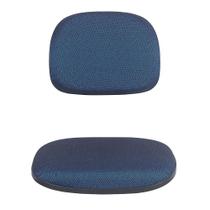 Kit Assento e encosto tapecado conjunto secretaria ponta caida para cadeira de escritorio Azul