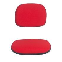 Kit Assento e encosto tapecado conjunto secretaria ponta caida para cadeira de escritorio Vermelha