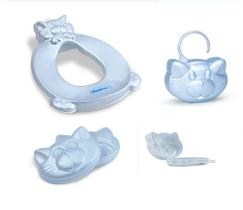 Kit Assento Redutor Infantil Saboneteira e Porta chupeta Azul