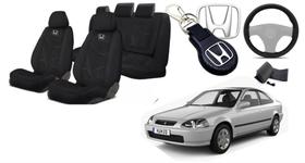 Kit Assentos Personalizados Tecido Civic 95-99 + Volante + Chaveiro