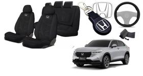 Kit Assentos Personalizados Tecido Honda HRV 20-24 + Volante + Chaveiro