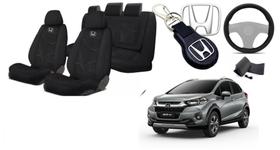 Kit Assentos Personalizados Tecido Honda WRV 15-24 + Volante + Chaveiro - Iron Tech