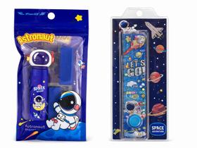 Kit Astronauta: Régua com jogo Labirinto + Borracha com refil Kit Astronauta: Régua com jogo Labirinto + Borracha com refil