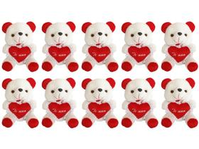 Kit Atacadista 10 Ursos Pelúcia Charmoso - Ideal Para Decorar e Presentear