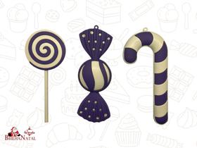 Kit Atacadista 15 Peças de Doces Enfeites de Natal de 25 cm - Decoração de Pendurar.