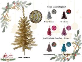 Kit Atacadista com 5 Pinheirinhos de 90 cm Para Decoração Natalina - Árvore Colorida de Natal.
