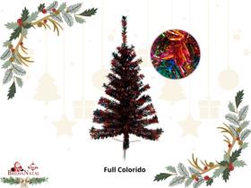 Kit Atacadista com 5 Pinheirinhos de 90 cm Para Decoração Natalina - Árvore Colorida de Natal.