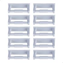 Kit Atacado 10 Suporte Porta Papel Higienico De Parede Plastico Com Buchas Parafusos Branco