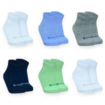 Kit atacado 12 pares de meias de bebê em aldodão meia infantil menino e menina 6 a 12 meses