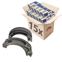 Kit Atacado 15 Lonas Patim de Freio - A2u Parts - Honda Cg Fan Titan Start Mix Biz Bros Lead Tornado Twister