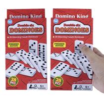 Kit atacado 2 caixas de domino branco peças de plástico tradicional jogo de mesa