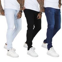 Kit Atacado 3 Calça Jeans Masculina Skinny Com Elastano - Daze Modas