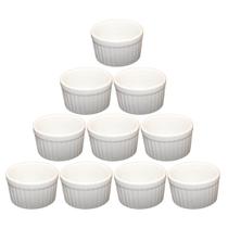 Kit Atacado 36 Ramekin Canelado Pequeno 90 ml Ramequim Porcelana Branca