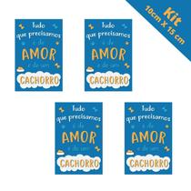 Kit Atacado 4 Quadro Placa Decorativa - Amor De Um Cachorro