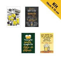 Kit Atacado 4 Quadro Placa Decorativa Cerveja 10x15cm