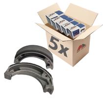 Kit Atacado 5 Patim Lona de Freio - A2u Parts - Honda Cg Fan Titan Start Mix Biz Bros Lead Tornado Twister