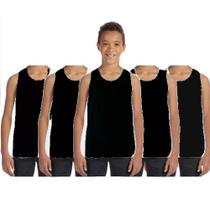Kit Atacado 5 Peças Camisa Regata Infantil Masculina Basica Camiseta Menino 2 até 16 Anos