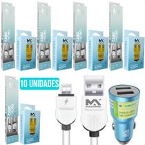 Kit Atacado 5 Peças Carregador Veicular Turbo e Cabo V8 Micro Usb 3.1a - Maxmidia