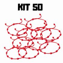 Kit Atacado 50, 100 ou 200 Pulseiras 7 Nós Vermelhas Proteção Contra Mau Olhado -