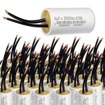Kit atacado 50 capacitor 6x250v 2 fios metalizado tri