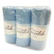 Kit Atacado 6 Lençóis de Elástico Liso Para Berço Vivaldi Azul Soft Para Revenda