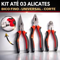 Kit Até 03 Alicate Universal 6 Polegadas Emborrachado Profissional Bico ferramentas Fino Corte Kit Até 03 Alicate Universal 6 Polegadas Emborrachado Profissional Bico ferramentas Fino Corte