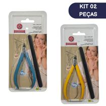 Kit Até 04 Alicate De Cutícula Mundial Sandy + Lixa Cores Sortidas