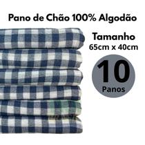 Kit Até 10 Pano de Chão Saco Duplo alvejado Xadrez 65x40 Grande Super Absorventes 100 Algodão