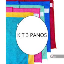 Kit Até 12 Panos De Microfibra Multiuso Camesa Super Absorvente Atoalhado Carro Casa Não Arranha